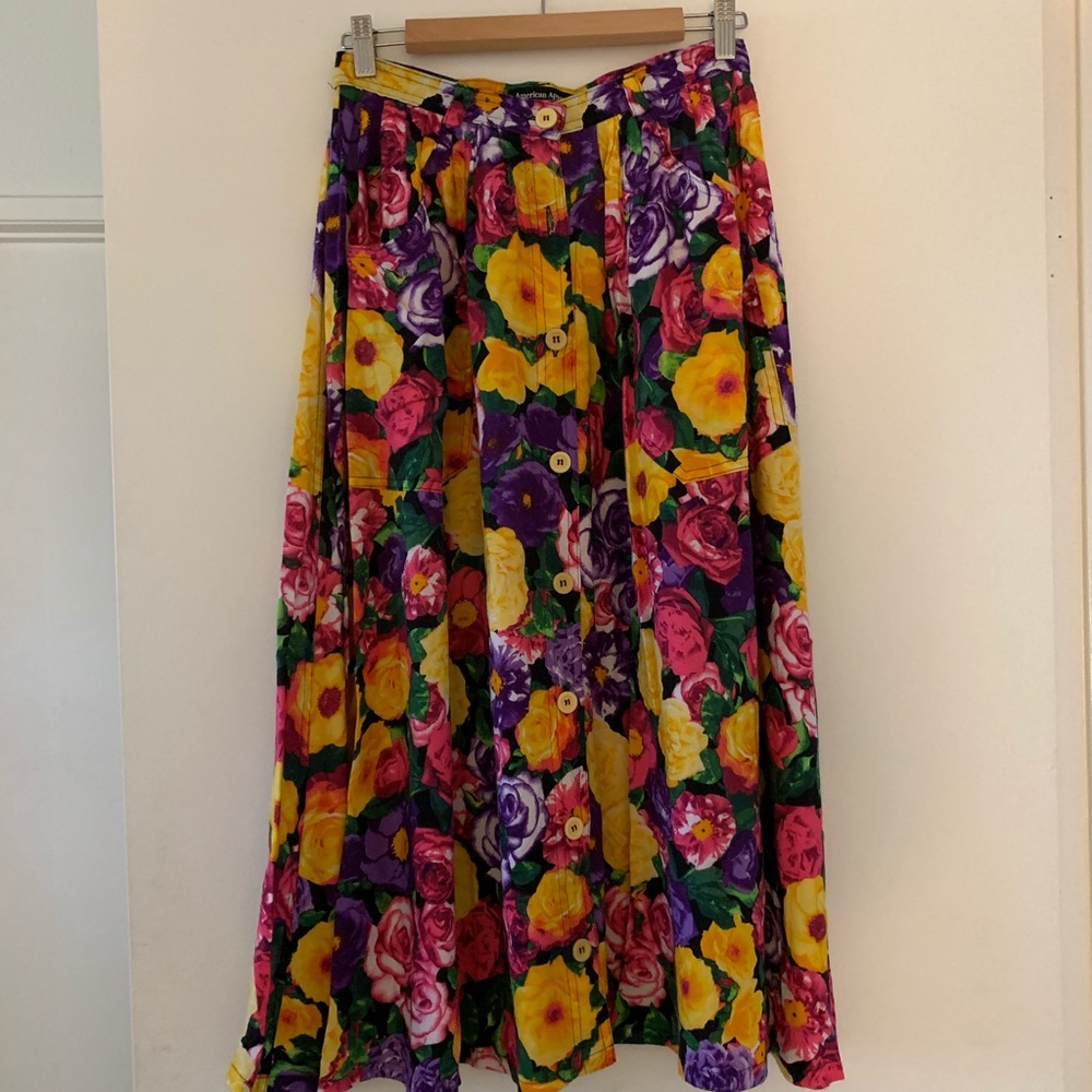 American Apparel button front maxi skirt